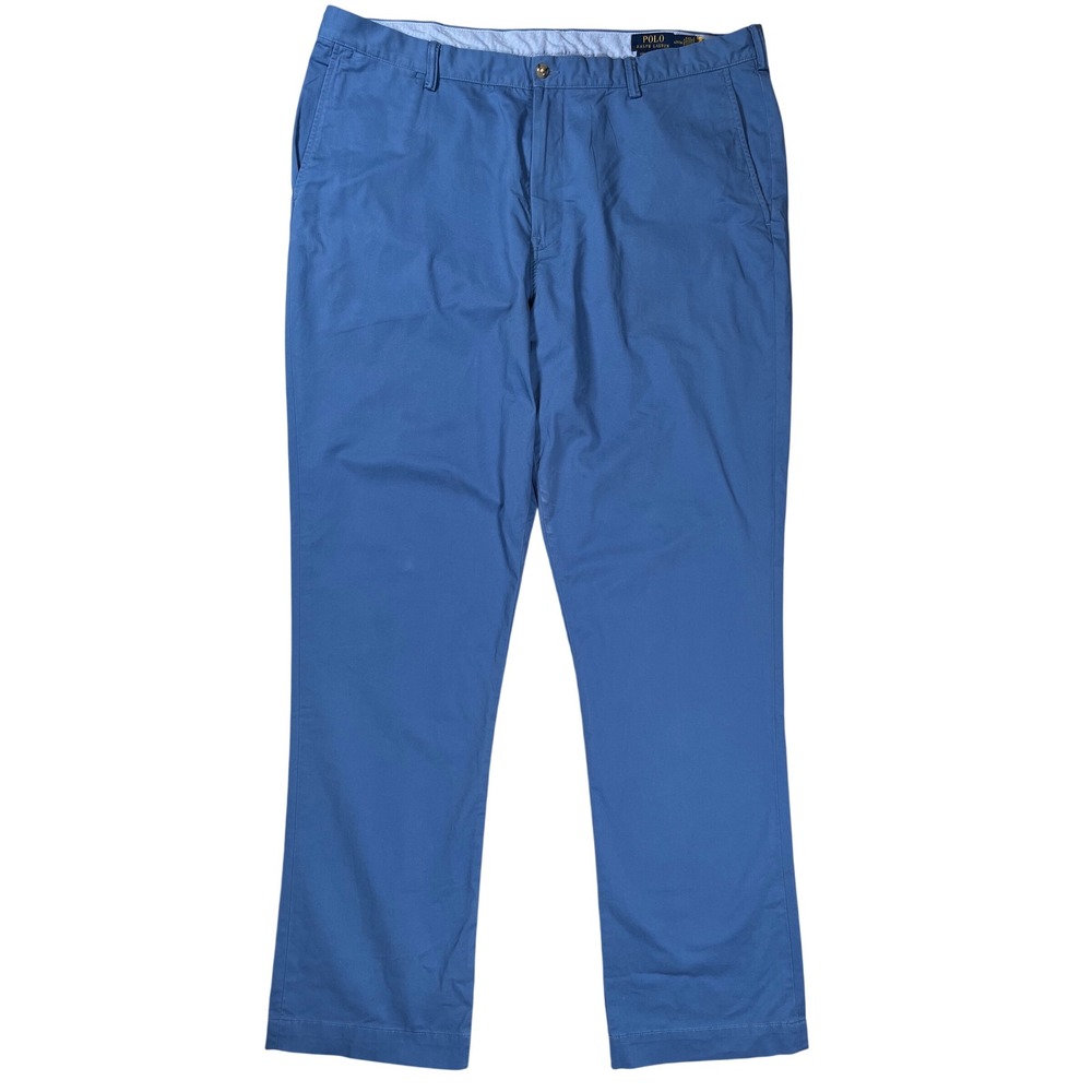 Polo Ralph Lauren Chino Pants Men 42Tx36‎ Blue Stretch Classic Fit Cotton Preppy